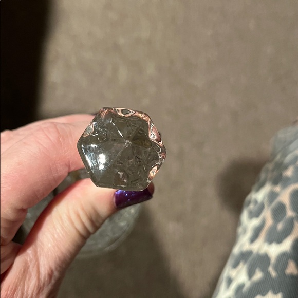 Vintage 7” Clear Crystal Glass Hand Held Etched Bell - Picture 11 of 15